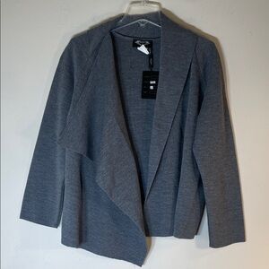 Angel Boho Wool Blend Asymmetrical Open Front Cardigan Sweater. L. NWT.